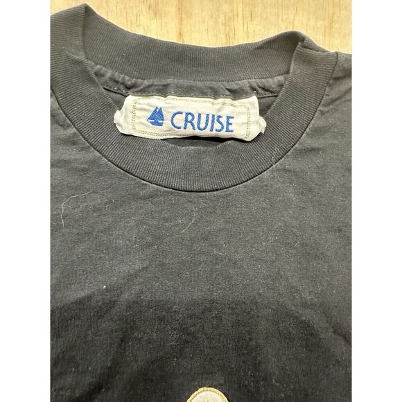 Vintage RARE Cruise Branded Navy Shirt Embroidered Anchor Stars Women's M USA - Picture 2 of 9